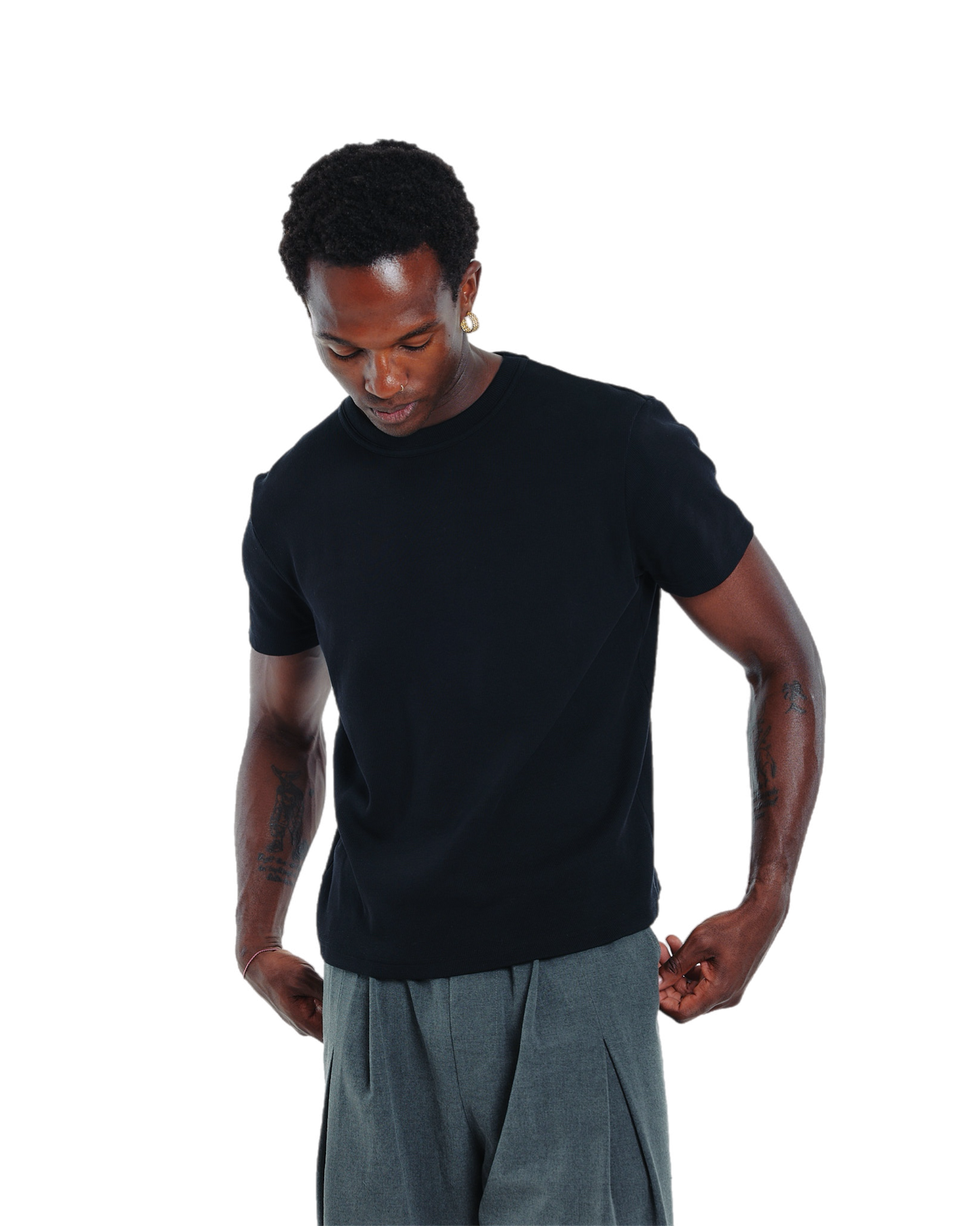 Ribbed t-shirt (black)
